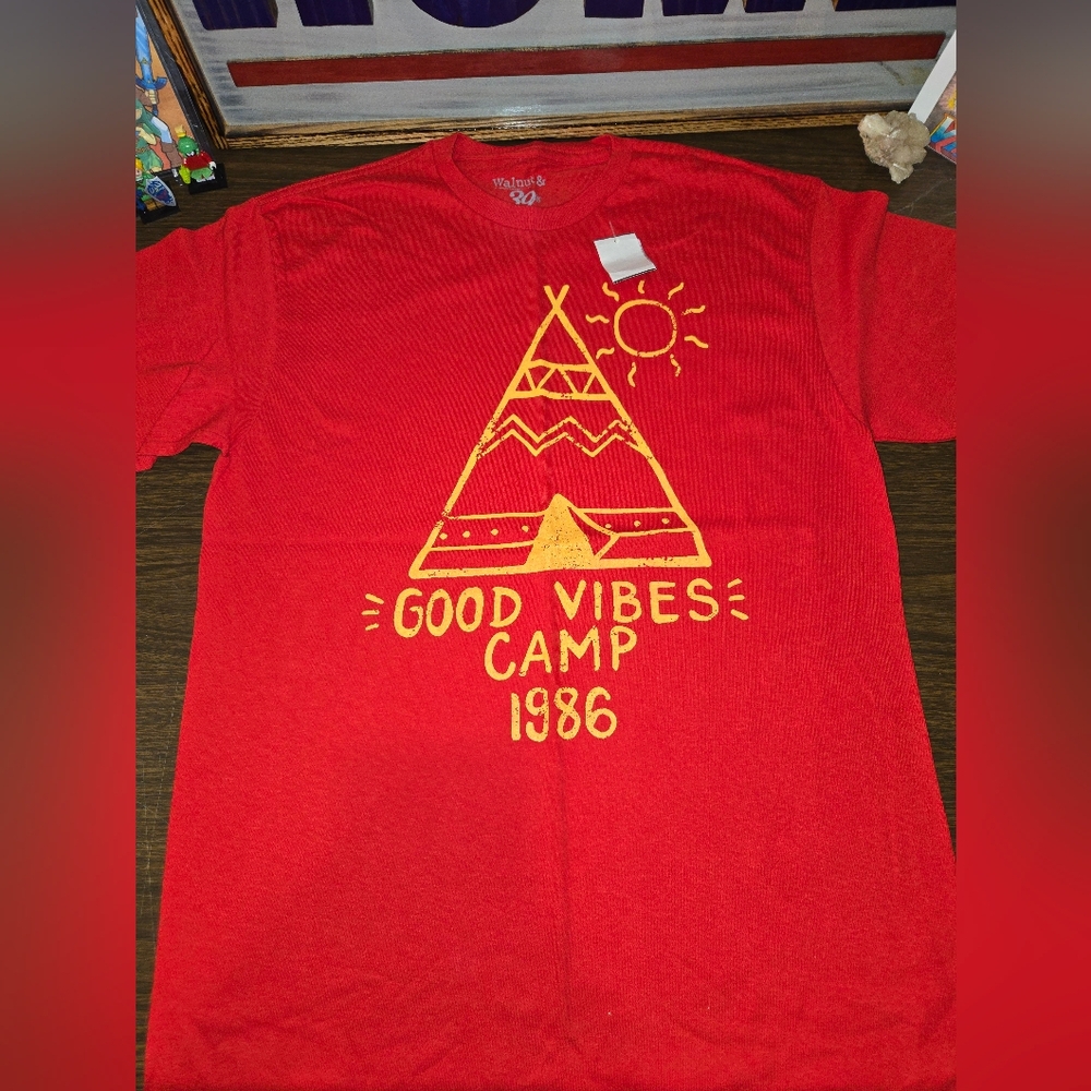 Red Tee with Camp 1986 Design